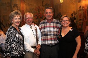 Sherry Henry, Director of the Arizona Department of Tourism, Former Phoenix Mayor John D. Driggs, Gary Lasko, co-owner of the Stockyards, Arizona’s Original Steakhouse and Karen Churchard, Director of the Arizona Centennial Commission celebrating in the Rose Room after the plaque dedication.